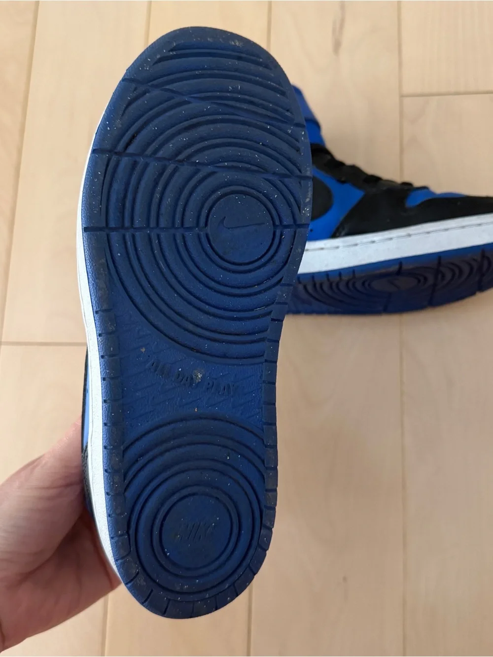 Nike Kids High-Top Sneakers in Blue and Black